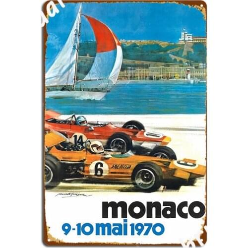 1970 Monaco Grand Prix Racing Poster Metal Plaque Poster Poster Pub Garage Decoration Club Tin Sign Poster