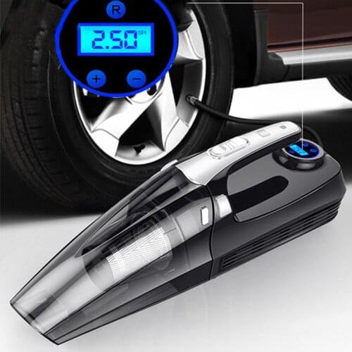 Multi Function Car Vacuum Cleaner + Inflator Pump with Digital Display Portable Car Dual Use Car Auto Inflatable Air Compressor