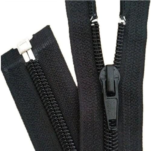 10PCS Black 15-180cm Zippers Open End Zipper Nylon Zipper for Sewing Garments Long Coat Down Jacket, DIY Sewing