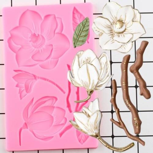 Camellia Candy Clay Chocolate Silicone Mold Wedding DIY Flower Cookie Baking Cake Decorating Tools Cake Border Fondant Molds