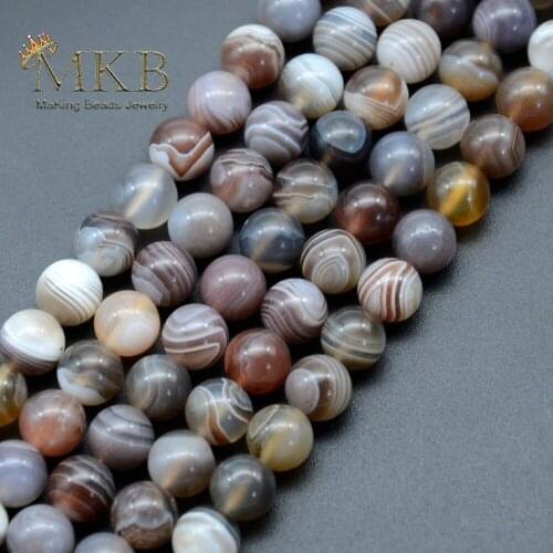 Genuine Natural Botswana Agates Round Loose Beads for Jewelry Making 6mm 8mm 10mm Gem Spacer Beads Diy Necklace Accessories
