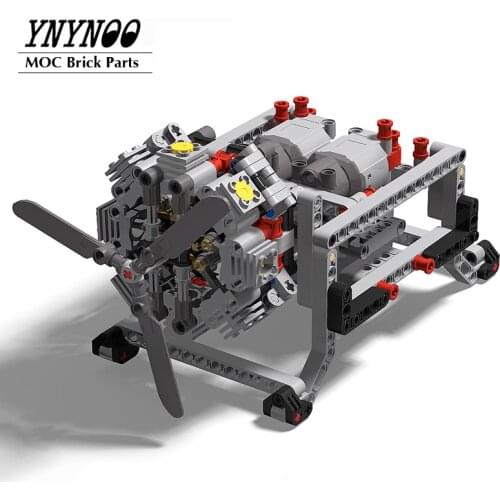NEW High-Tech Mechanical Series MOC Kits 8-Cylinder Radial Aircraft Engine Assembly Building Blocks Bricks model Toys Gifts