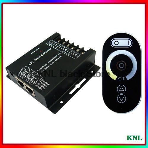 New!DC12-24V wireless Wall-mounted controller switch with RF touch remote for led strip color temperature adjust, free shipping