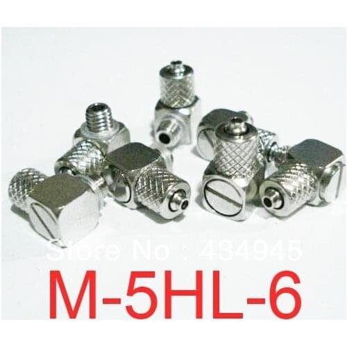 New SMC Type Miniature Mini ELBOW Fitting M-5HL-6 (M5HL) , M5 thread , hose elbow, 360 degree rotation, for 6mm tube