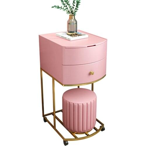 Luxury Dressing Table with wheels Ins Net Red Removable Bedside Storage Cabinet Nordic Multifunctional Clamshell Makeup Table