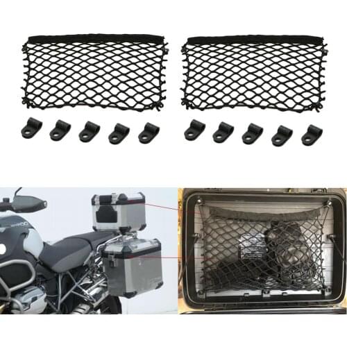 Cargo Storage Net Top Box Side Case with 5 Clips For BMW R1200GS 2004-2012 / F700GS F750GS F800GS R850GS F650GS 2008