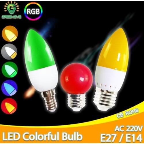 Led Bulb E27 E14 3W G45 C35 RGB LED Lamp Colorful Led candle Light SMD 2835 AC 220V 240V Flashlight Globe Bulbs Home Decor for h