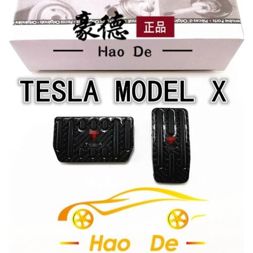 Tesla Model X Carbon fiber Car Accelerator Brake Pedal Foot Pedal Cover Pads For Tesla Model X 2012 2016 2017 2018 2019