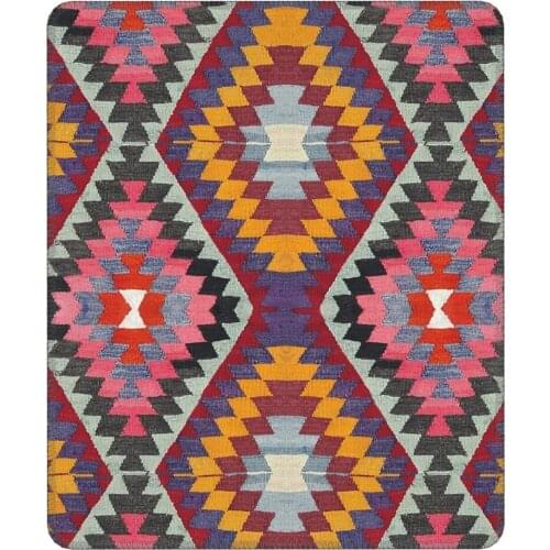 Turkish Kilim Mouse Pad Boho Bohemian Turkish Rug Navajo Pattern Ethnic Vintage Tribal Mouse Mats Rubber Office Home Decor Mat