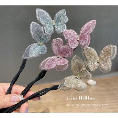 Super Fairy Hair Device Butterfuly Fluffy Ball Head Korean Flower Bud Head Shape Female Lazy Dish Hair Artifact