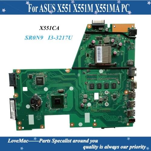 High quality X551CA for ASUS X551 X551M X551MA PC Laptop Motherboard SR0N9 I3-3217U 100% tested