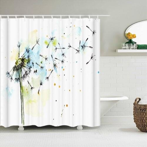 Dandelion Natural Flowers Shower Curtains Waterproof Bathroom Curtain Bath Curtain High Quality With Hooks Shower Curtain