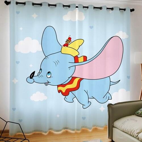 Disney Cartoon Dumbo Curtain Expedition Brushed Blackout Curtain Custom Boys Girl Gift