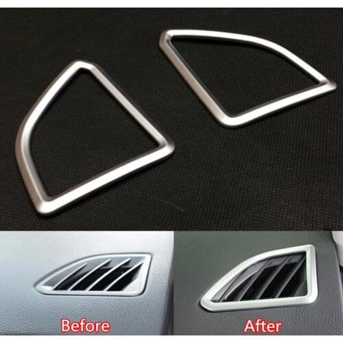 Fit For Ford Edge 2015 Car Interior Front Air Conditioner Vent Frame Trim Styling Sticker 2pcs/set ABS Mouldings Car-covers
