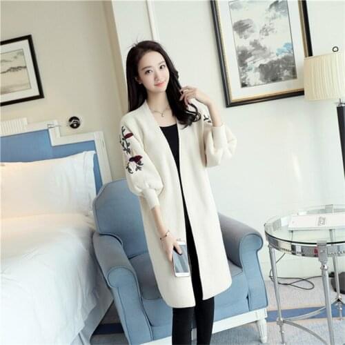 Women Long Knitted Sweater Cardigan Fashion Autumn Winter Long Sleeve Loose Knitwear Ladies Plus Size Clothing Pull Femme G627