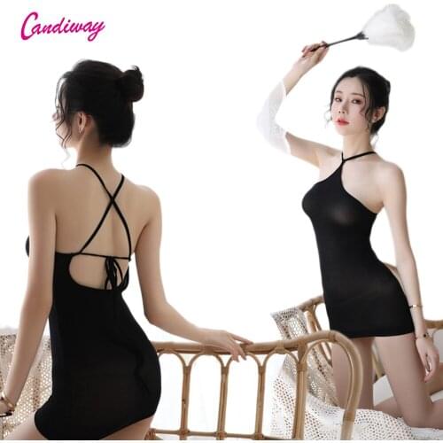 Plus size Lingerie Half sleeve Lace dress Hourglass Passion Backless Passion Lace up dress BA122