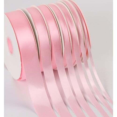 100Yards 6mm-40mm Light Pink Satin Ribbon Party Home Wedding Decoration Gift Wrapping Christmas Birthday DIY Material Supplies
