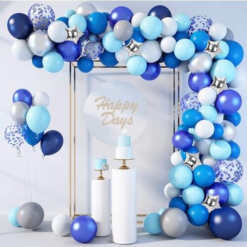 144pcs New Retro Color Navy Blue Balloon Arch Garland Kit Wedding Hawaiian Party Birthday Ballons Globos Decoration