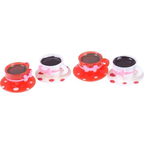 2Pcs Dollhouse Miniature Coffee Cup For Kitchen Room Food Drink Home Tableware Decors kitchen Doll Accessories