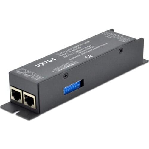 350mA*4ch 12-48VDC RJ45 DIP Switch Constant Current DMX Decoder PX704