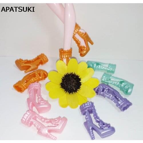 5pairs/lot 2016 New Fashion High Heel Shoes for Monster High Dolls High Quality Sandals For Doll House Doll Accessories