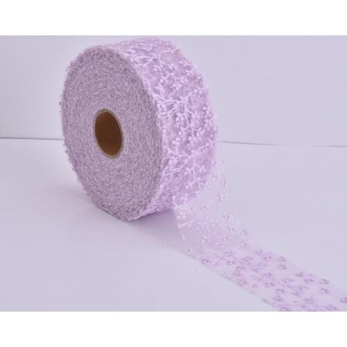 5 yards/lot Floral Embroidery Organza Ribbons DIY Crafts Gift Wrapping Wedding Party Decoration Hairwear Clothing Accessories