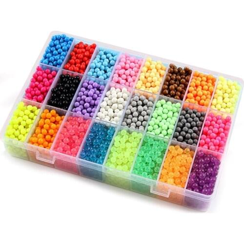 5200pcs DIY Magic beads Animal Molds Hand Making 3D Puzzle Kids Educational beads Toys for Children Spell Replenish