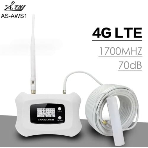 ATNJ AWS/LTE1700Mhz 4G Cellular Signal Booster Big Power 70dB Gain LCD Display Smart Phone Signal Ampifier Cell Antenna Repeater