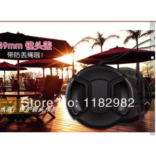 Exempt postage EMS Lens Cap 49mm Center Pinch Snap on Front Cap for Lens / Filters