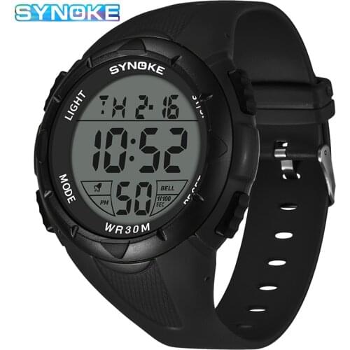 SYNOKE Mens Sport Watch Waterproof Electronic Clock TOP Brand Men Luxury Digital Watches LED Large Dial Military Watch For Men