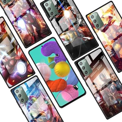 Iron Man Cool Marvel for Samsung Galaxy Note 20 Ultra 10 Lite Plus 9 8 5G A70 A50 A40 A30 A20 Tempered Glass Phone Case