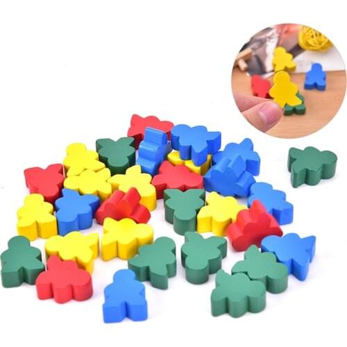 Hot Sale 30pcs Wooden Chess Standard Size For Meeple Carcassonne Board Game Accessories