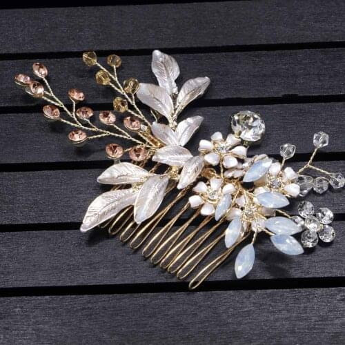Womens Hair Combs Fashion Floral Wedding Hiar Accessories Shining Flower Shaped Handmade Elegant Jewelry Headawear For Girls