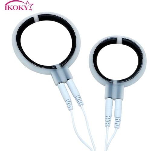 IKOKY Electric Shock Penis Rings Cock Rings Physiotherapy Ring Therapy Massager Sex Toys for Men Male