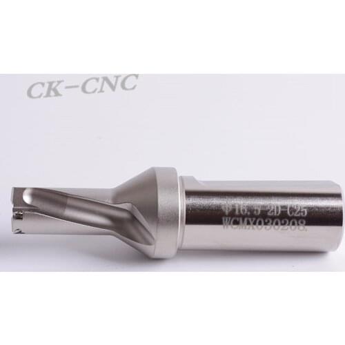 Hight quality WC-2D-16.5 C25 U drill indexable drill CNC TOOL 16.5mm-2D Machining length=33mm for WCMX03 0208 insert