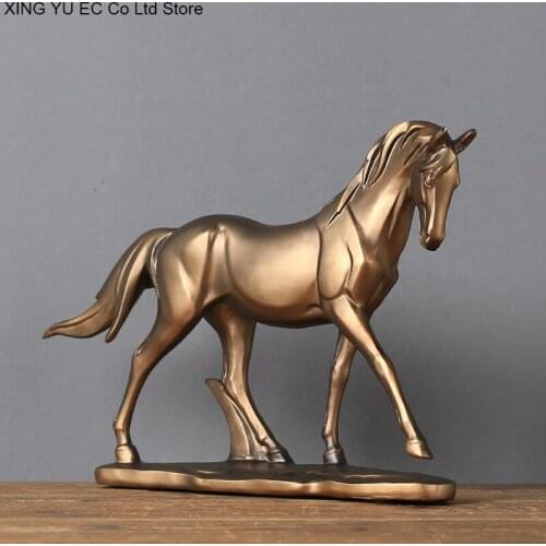Chinese Resin Animal Horse Creative Ornaments Maxima Handicraft Statue Simple Modern Living Room Home Decoration Accessories