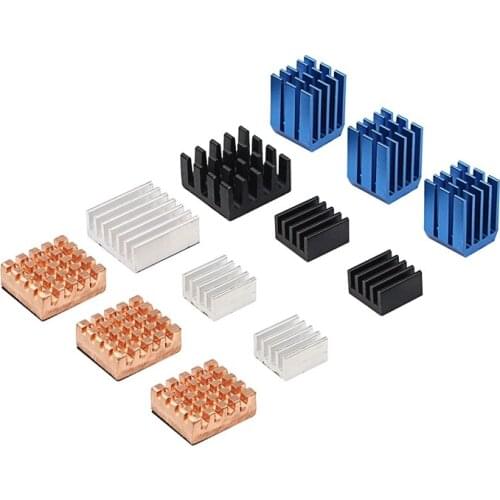 For Raspberry Pi 3 Heatsink Kit,with Adhesive,Aluminum + Copper Heat Sink Conductive for Raspberry Pi 3 Cooler -12Pcs