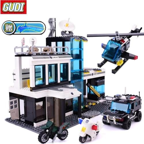 GUDI Blocks SWAT Command Center 566pcs Mini Bricks Assemble Building Blocks Set Toys For Children Gifts