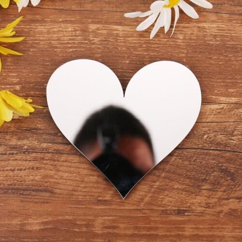 Creative Numbers & Heart Shaped Mirror Surface Wall Stickers DIY Art Mural Home Decor Silvery Door Number Plaque Office Sticker