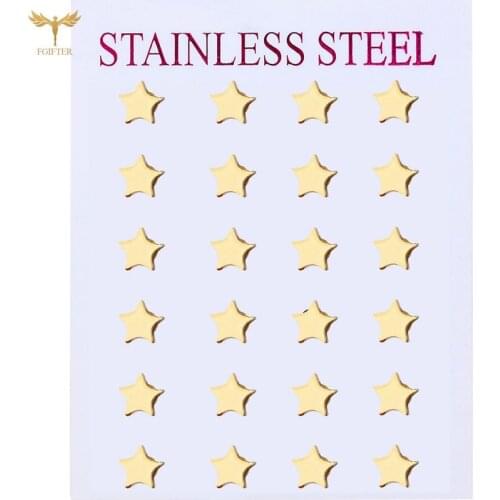 Mini Woman Earrings 3mm Golden Star Stud Earrings Multi-Size Stainless Steel Jewelry Simple and Sweet Female Ear Jewelry