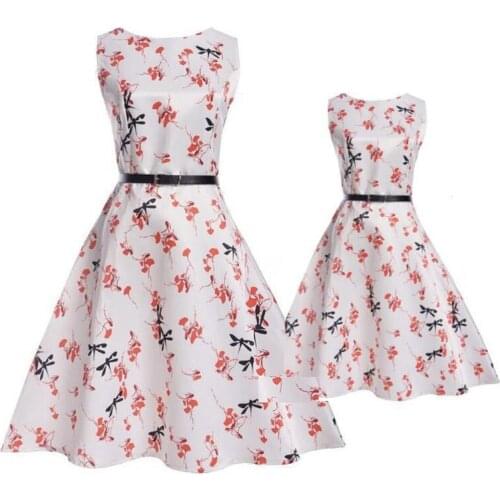 Fashion Summer Party Sleeveless Dress Mother and Daughter One Pieces Clothes Family Matching Outfits Mommy And Me Dresses