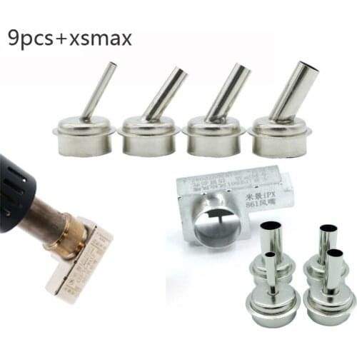 Newest 10pcs air gun nozzles for microscope A8 A9 X XSMAX CPU blade fly line 45 degrees Air gun nozzle for quick 861DW TR1300A