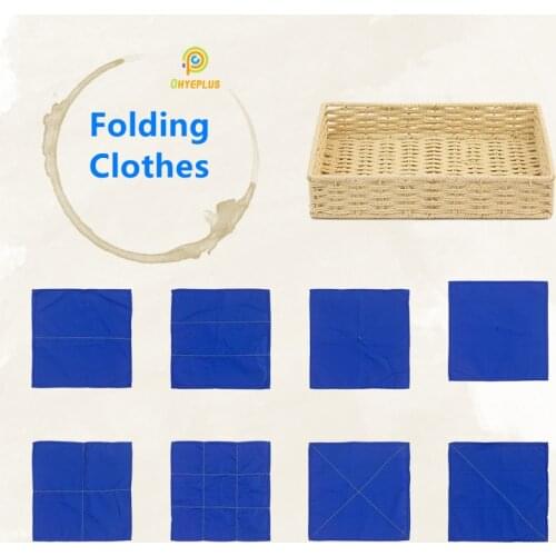 Childrens Educational Toys Montessori Practical Materials Basic Skill Learning Tools Folding Clothes Set Hand- Eye Coordination