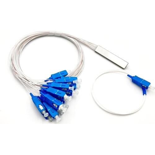 Free Shipping 10 PCS/Lot 1X16 PLC SC/UPC SM 0.9mm PVC 1m FTTH Fiber Optic Splitter Wholesale Price