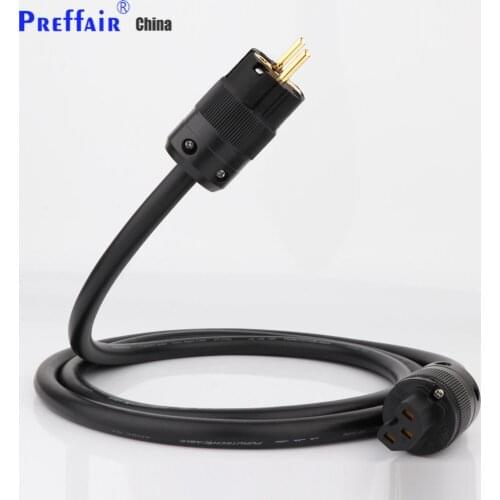 Preffair HIFI FP-314Ag 80 Cores Silver Plated OFC Conductor Power Cable line Power Cord with Gold plated US/ EU Plug AC cable hi