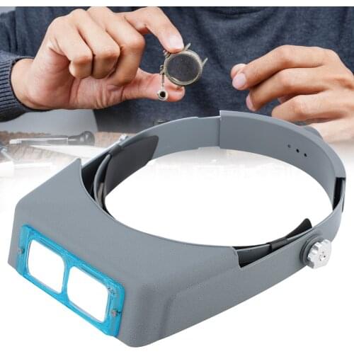 Professional Jewelry Headband Reading Magnifier with Four Optical Glass Lenses Jewelry Ring Making Repair Tool for Jeweler