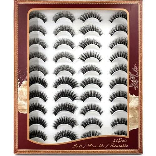 Flash girl 204-3 mix 4 models 20 pairs per set soft eyelashe 3D faux mink eyelashes with Gift box