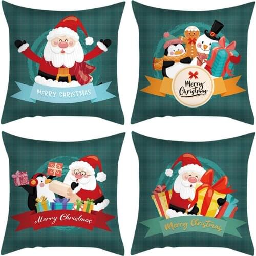 Merry Christmas Cushion Cover Santa Claus Elk Christmas Decoration For Home 2021 Christmas Ornaments Natal Navidad