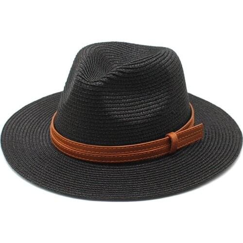 Sun Protection Hats for Women Summer Wide Brim UV Panama Fedora Foldable Packable Straw Beach Hat for Travel