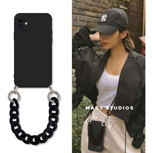 For Samsung galaxy S20 ultra S9 S10 S21 plus S8 NOTE 20 10 lite 9 8 Cover Simple Luxury Crossbody Necklace Lanyard silicone case